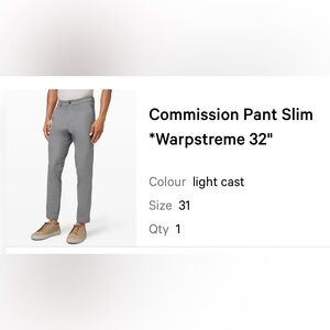 LULULEMON ABC PANTS. 32 WAIST 31 INSEAM SLIM FIT